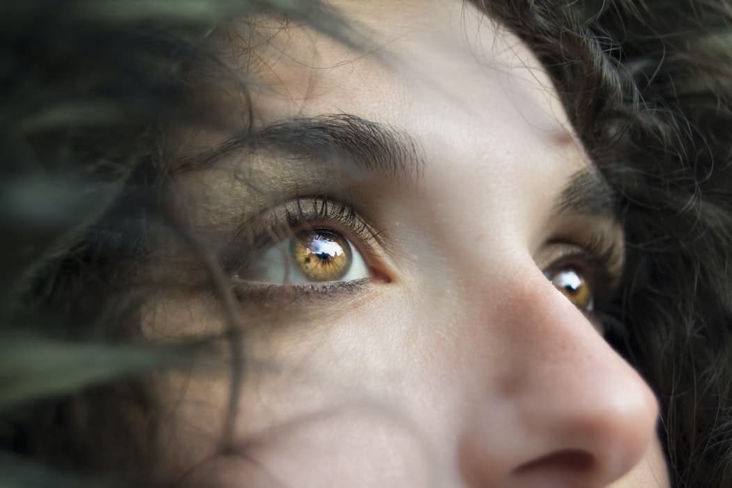 A close-up of a woman's eyes.