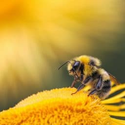 A honey bee landing on a flower.