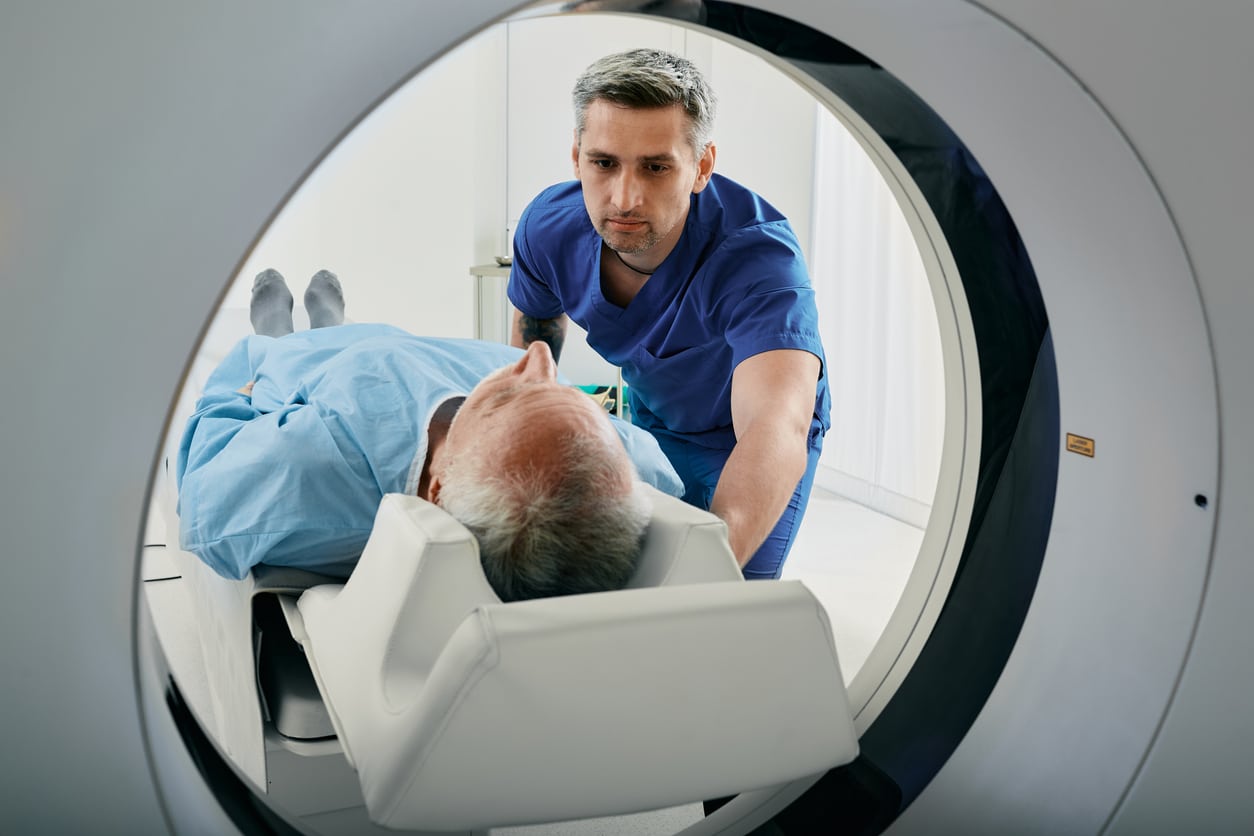 Man getting a CT scan for otosclerosis