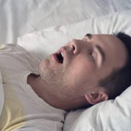 Man sleeps with mouth open