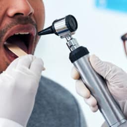 Throat exam at the ENT